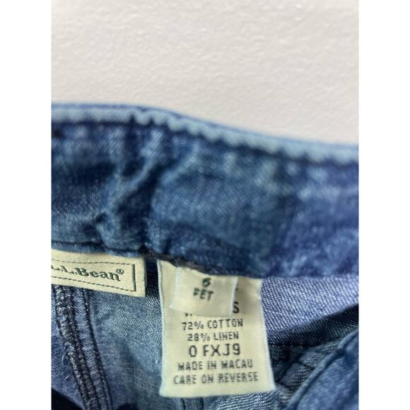 L.L. Bean Petite Cropped Flap Pocket Capris Jeans Roll Tab Ankle Women 6 P - Picture 7 of 12